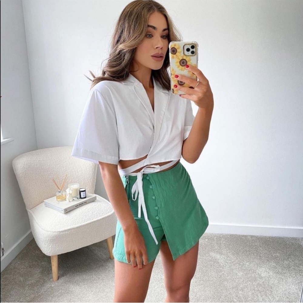 Zara Skort With Covered Buttons Size Medium